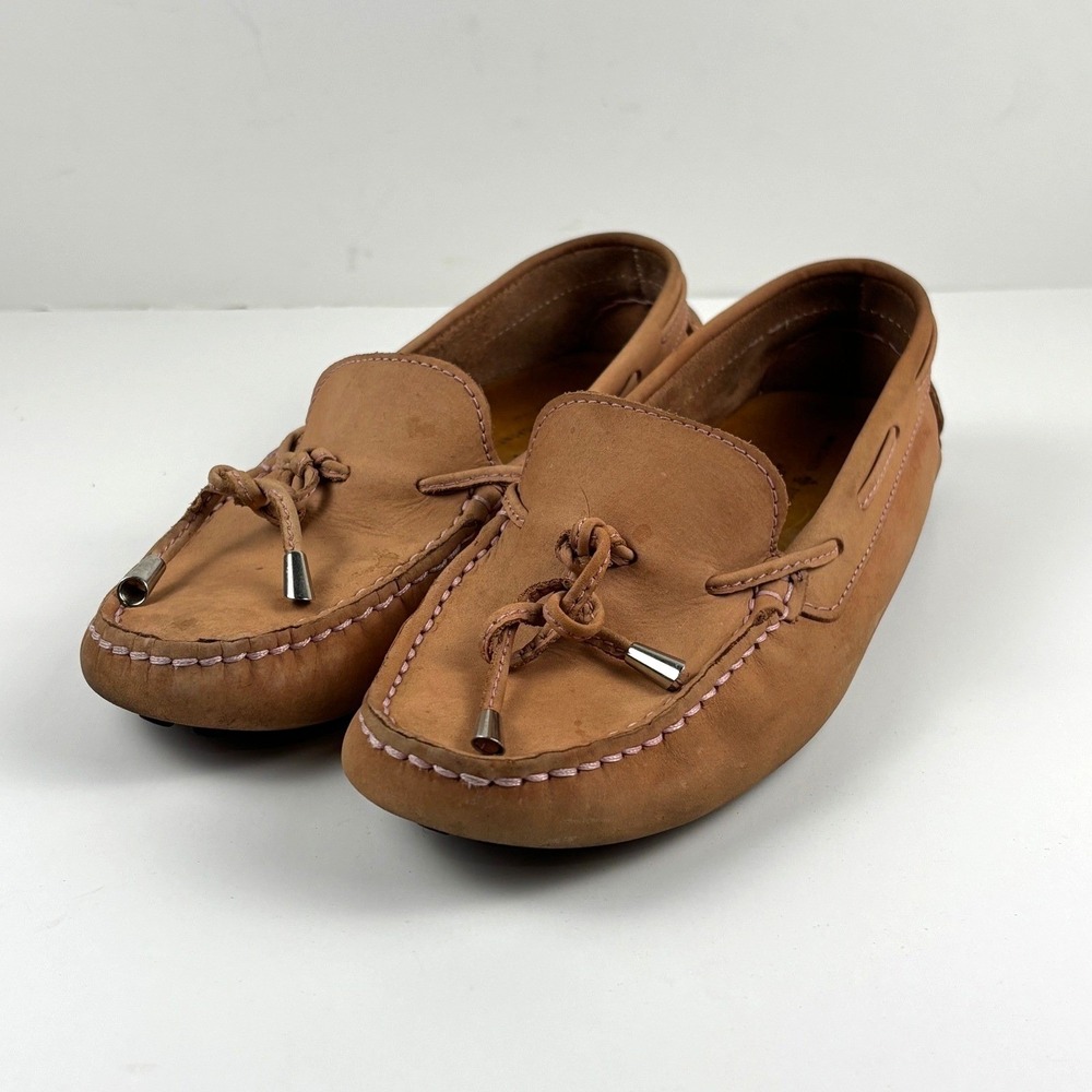 Mercanti Fiorentini MF-3200 Driving Loafers Womens 7B Tan Leather Brazil‎ Preppy
